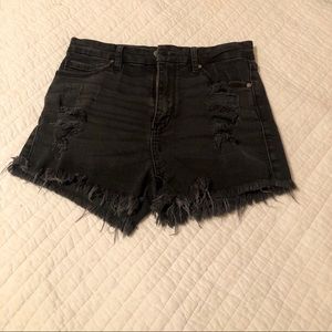 High waisted jean shorts